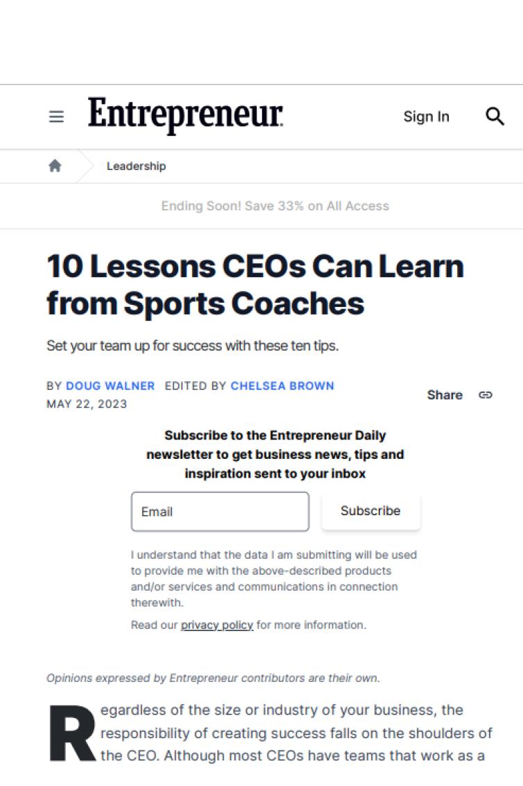 10 Lessons CEOs Can Learn from Sports Coaches