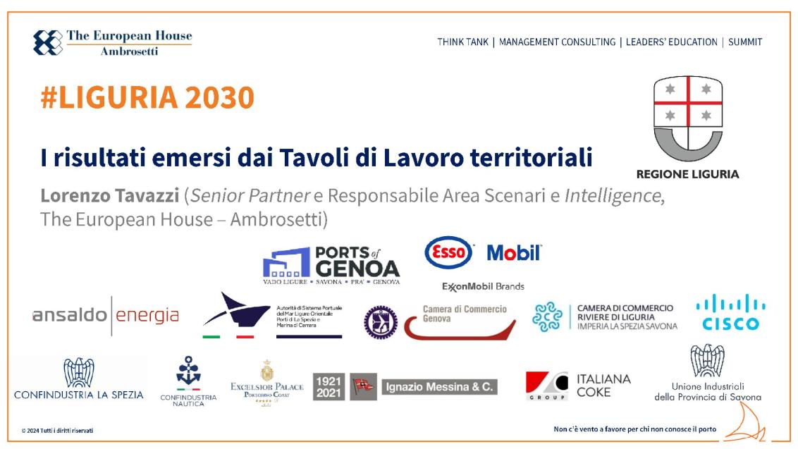 Presentazione di Lorenzo Tavazzi - Liguria 2030 - Ottava edizione